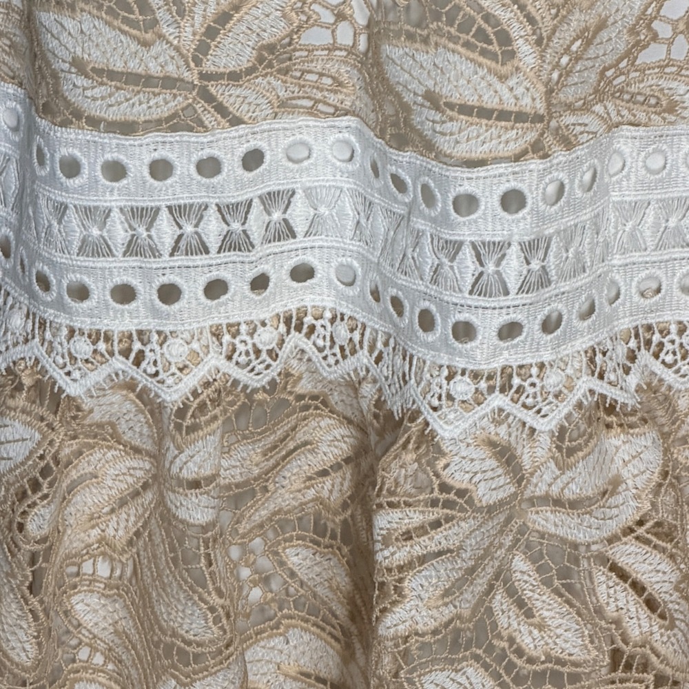 Antonio Melani Egot Lace Midi Dress Ivory Biscotti Bridal Coquette Size 6 NWT - Picture 7 of 15